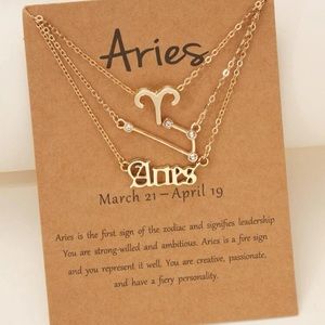 3pc Aries Zodiac Constellation Stackable Necklaces